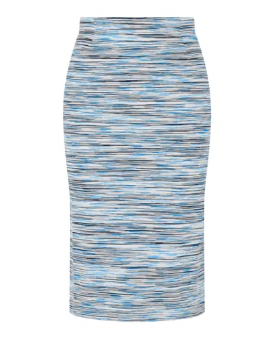 M Missoni Striped Print Pencil Skirt In Blue