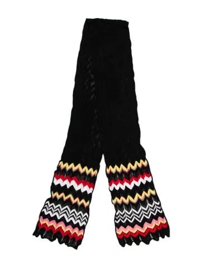 Pre-owned M Missoni Striped Scarf In Black