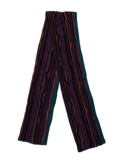 Pre-owned M Missoni Striped Scarf In Blue
