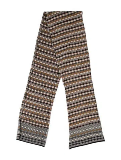 Pre-owned M Missoni Striped Scarf In Grey