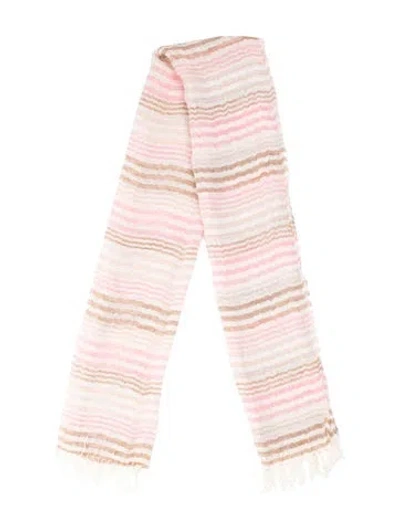 Pre-owned M Missoni Striped Scarf In Pink/white