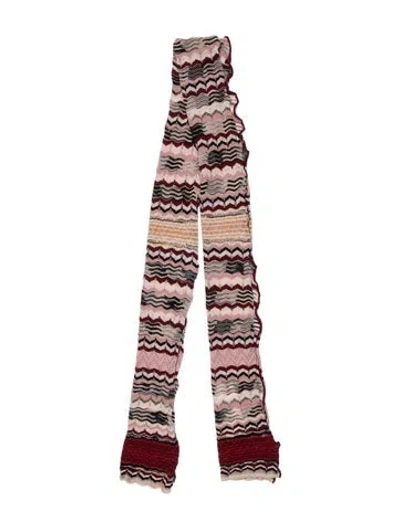 Pre-owned M Missoni Striped Scarf In Red