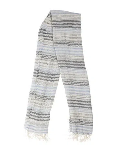 Pre-owned M Missoni Striped Scarf In White