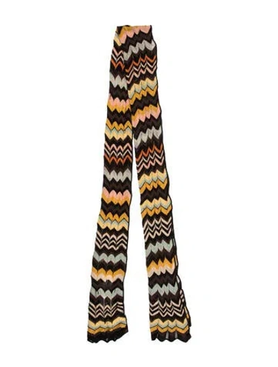 Pre-owned M Missoni Striped Scarf In Yellow