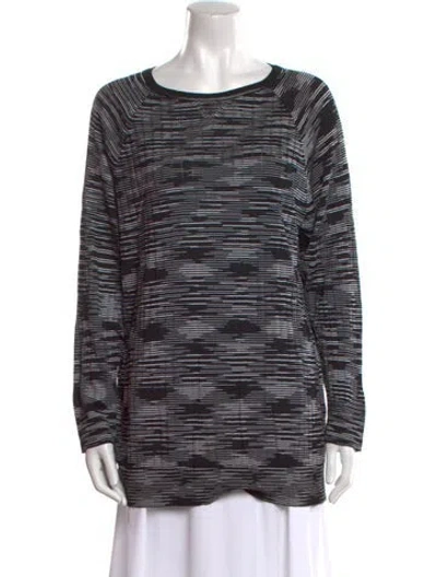 Pre-owned M Missoni Striped Scoop Neck Sweater In Blue