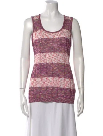 Pre-owned M Missoni Striped Scoop Neck Sweater In Pink