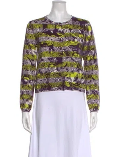Pre-owned M Missoni Striped Scoop Neck Sweater In Purple