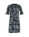M Missoni Striped Shift Dress In Blue Viscose In Blue