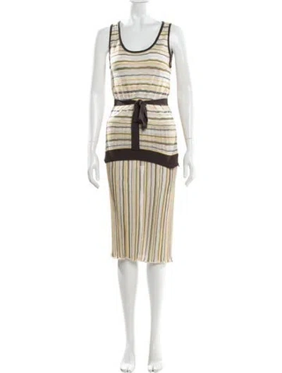 Pre-owned M Missoni Striped Skirt Set In Neutral
