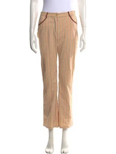 Pre-owned M Missoni Striped Straight Leg Pants In Orange