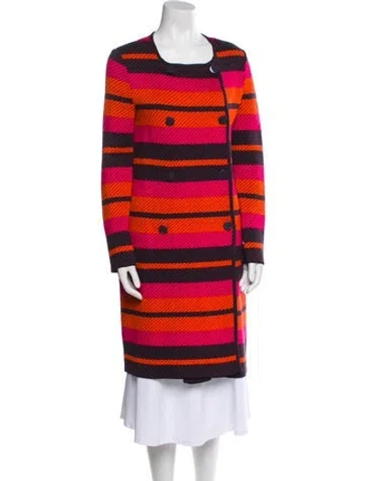 Pre-owned M Missoni Striped Trench Coat In Pink