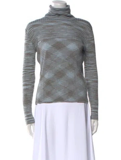 Pre-owned M Missoni Striped Turtleneck Sweater In Multi