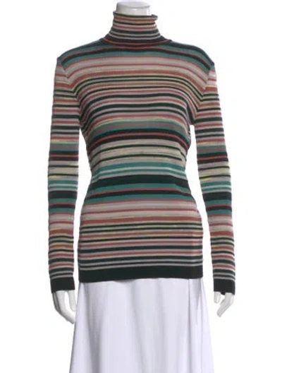 Pre-owned M Missoni Striped Turtleneck Top