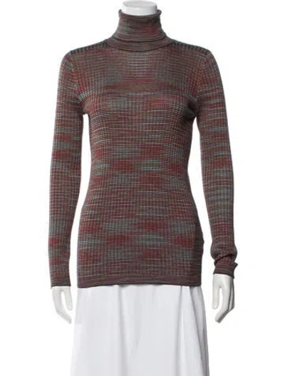 Pre-owned M Missoni Striped Turtleneck Top In Multi