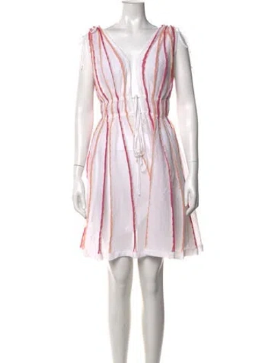 Pre-owned M Missoni Striped V-neck Jumpsuit W/ Tags In White