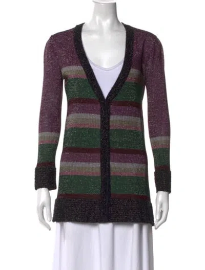Pre-owned M Missoni Striped V-neck Sweater