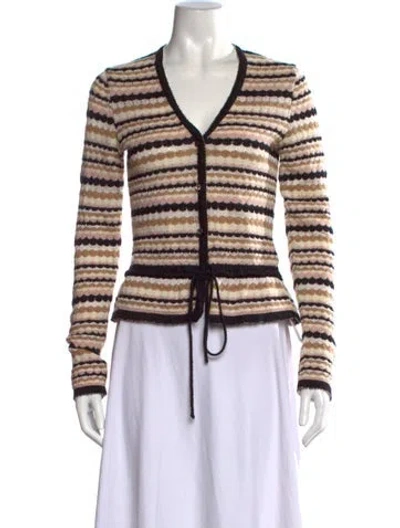 Pre-owned M Missoni Striped V-neck Sweater In Black/metallic