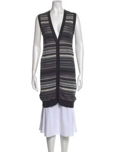 Pre-owned M Missoni Striped V-neck Sweater In Multi