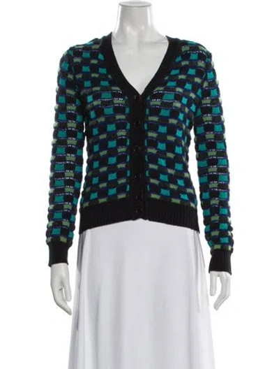Pre-owned M Missoni Striped V-neck Sweater In Multi