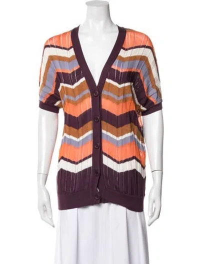 Pre-owned M Missoni Striped V-neck Sweater In Multi