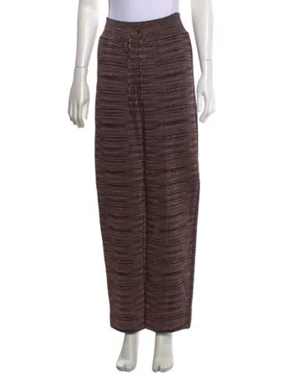 Pre-owned M Missoni Striped Wide Leg Pants In Brown