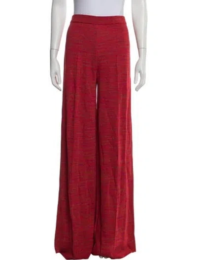 Pre-owned M Missoni Striped Wide Leg Pants In Metallic/red