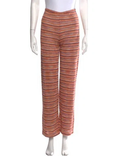 Pre-owned M Missoni Striped Wide Leg Pants In Orange