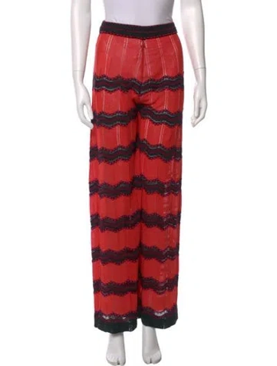 Pre-owned M Missoni Striped Wide Leg Pants In Orange
