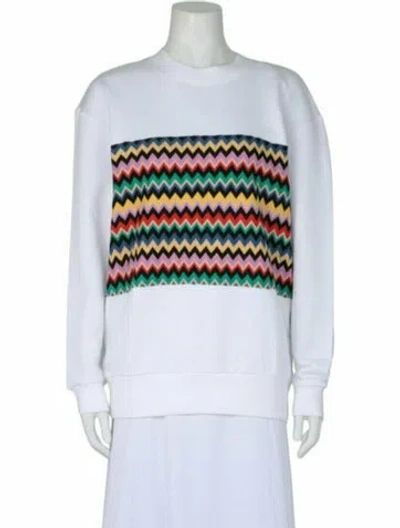 Pre-owned M Missoni Terry Cloth Graphic Print Sweatshirt W/ Tags In White