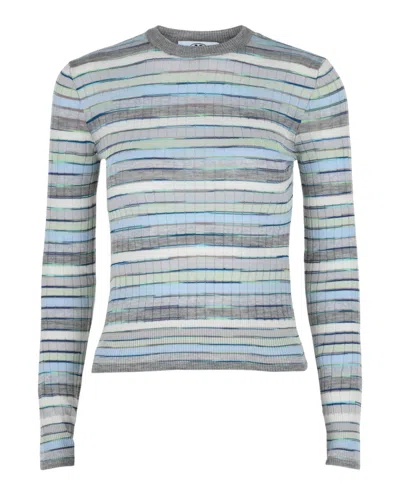 M Missoni Textured Knit Sweater With Striped Pattern In Multi