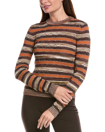 M Missoni Textured Lurex Top In Orange