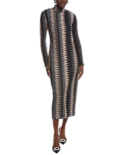 M Missoni Textured Midi Dress In Black