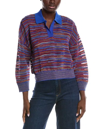 M MISSONI TEXTURED WOOL-BLEND POLO SWEATER
