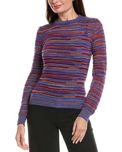 M Missoni Textured Wool-blend Top In Blue