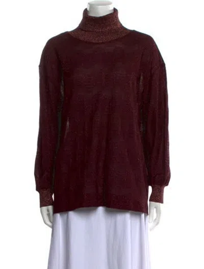 Pre-owned M Missoni Turtleneck Sweater In Burgundy