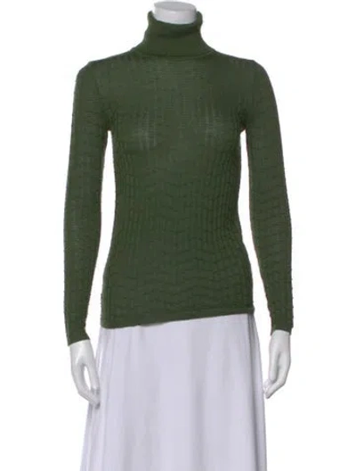 Pre-owned M Missoni Turtleneck Sweater In Green