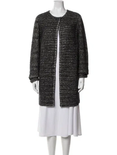 Pre-owned M Missoni Tweed Pattern Coat In Black