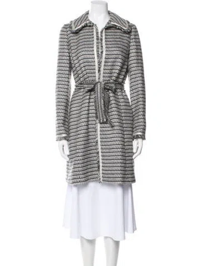 Pre-owned M Missoni Tweed Pattern Coat In Gray