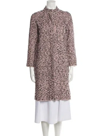 Pre-owned M Missoni Tweed Pattern Coat In Pink