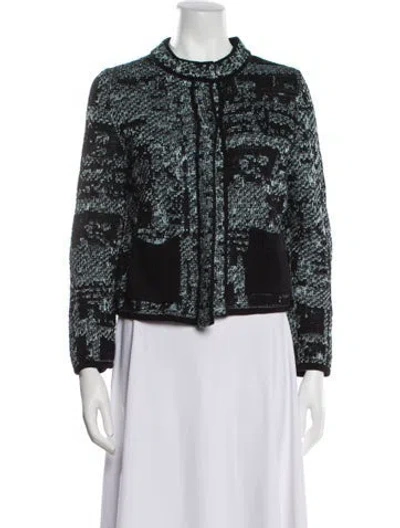 Pre-owned M Missoni Tweed Pattern Evening Jacket In Black