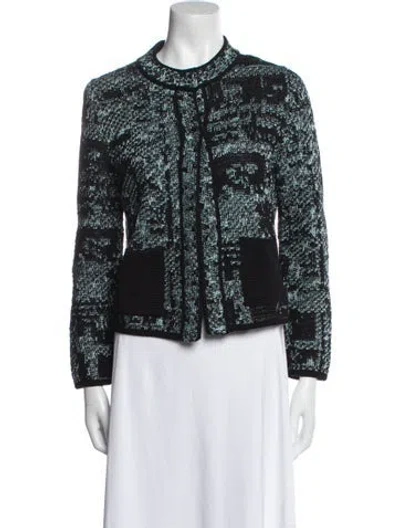 Pre-owned M Missoni Tweed Pattern Jacket In Black