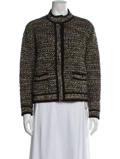 Pre-owned M Missoni Tweed Pattern Jacket In Black