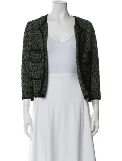 Pre-owned M Missoni Tweed Pattern Jacket In Green