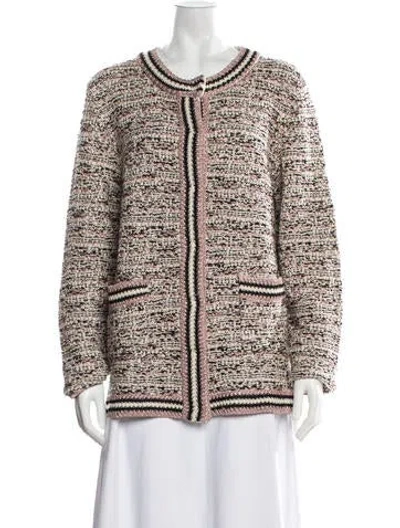 Pre-owned M Missoni Tweed Pattern Jacket In Pink