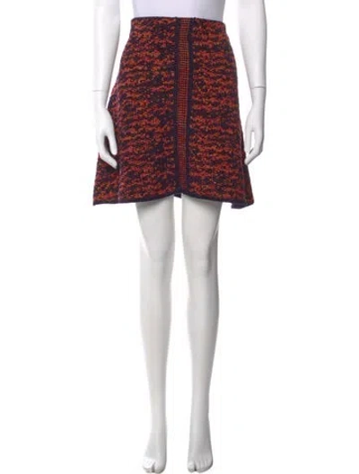 Pre-owned M Missoni Tweed Pattern Mini Skirt W/ Tags In Blue