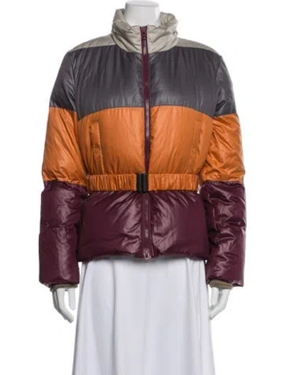 Pre-owned M Missoni Vintage Colorblock Pattern Down Jacket In Multi