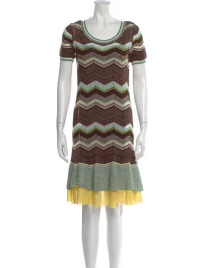 Pre-owned M Missoni Vintage Knee-length Dress In Brown