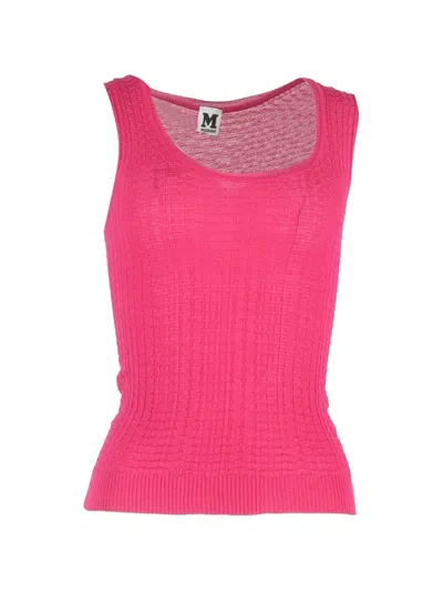 Pre-owned M Missoni Vintage Knitted Tank Top In Pink