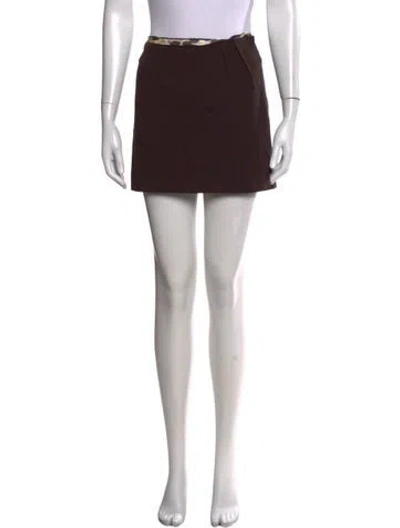 Pre-owned M Missoni Vintage Mini Skirt In Brown