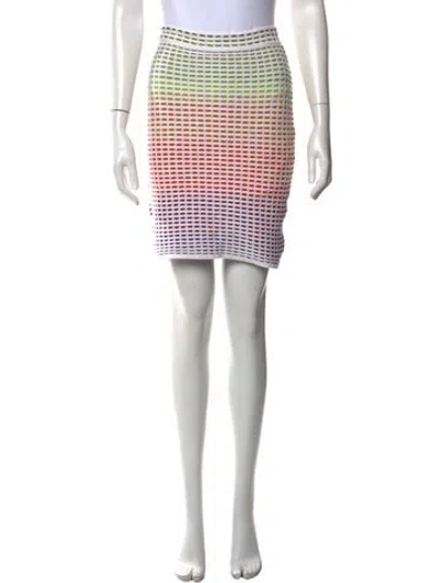 Pre-owned M Missoni Vintage Mini Skirt In Green/orange/purple